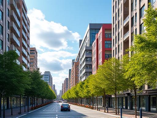 Paisaje urbano de Madrid con edificios modernos para Derecho Inmobiliario